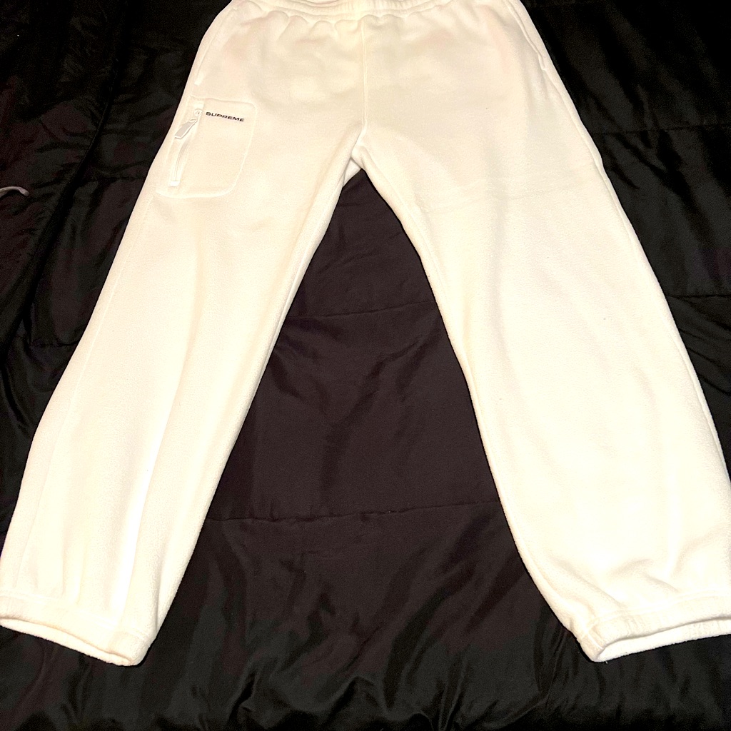 Used Supreme Polartec Sweatpants/ Size Large/ Color White Purchased From Stockx